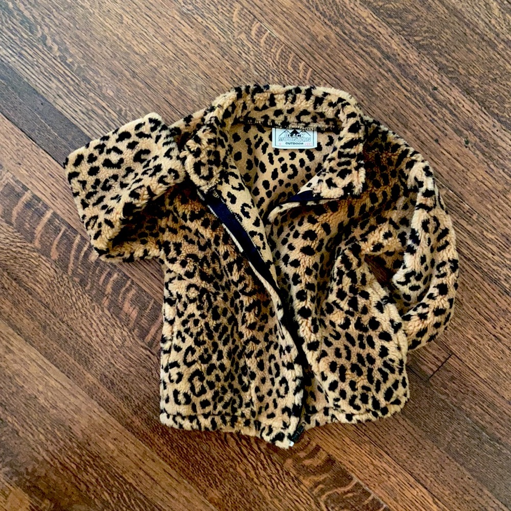 Faux Fur Leopard Jacket Girls 2-3